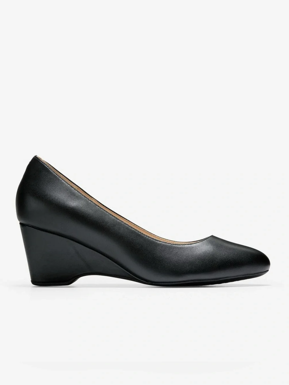 Cole Haan The Go To Grand.OS Black Leather Wedge Pumps Size 8